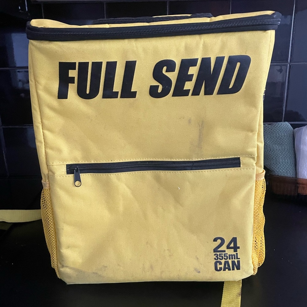 Full Send Yellow Backpack Cooler